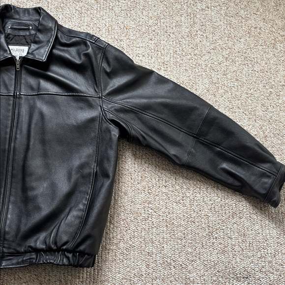 Wilson Leather Black Leather Jacket sz XL - Picture 4 of 16